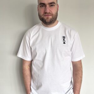 Koszulka męska z haftem king kier biała