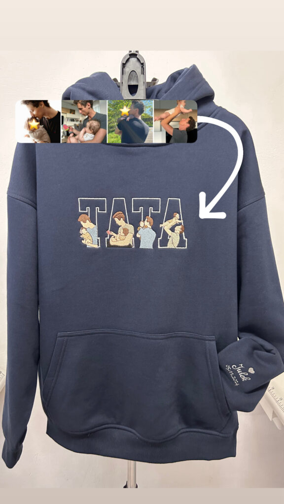 Bluza-z-kaptuerem-haft-TATA-4-zdjecia granatowa