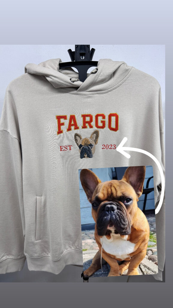 Bluza z kapture z haftem pieska Fargo